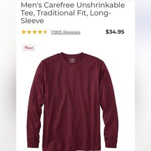 NWOT L.L. Bean Men's Long Sleeve Tee